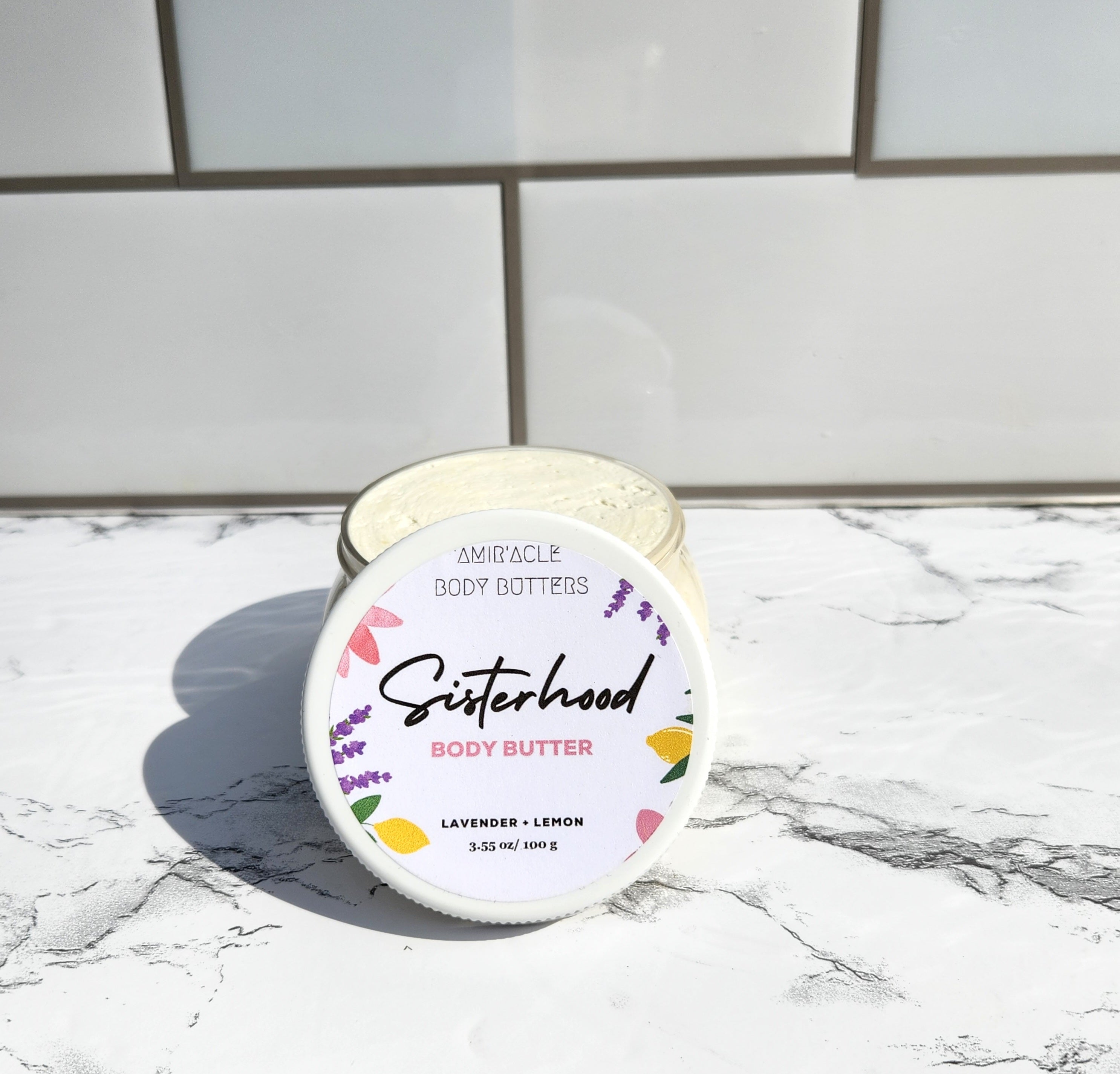 All natural organic body butter with Lavender and lemon essential oil